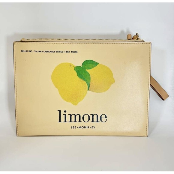 Kate Spade Limone‎ 10 Inch Wristlet Seed Packet Design Beige Tan Summer RARE